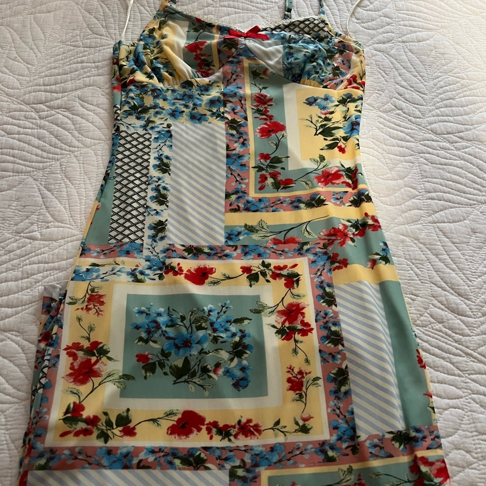Vibrant Floral Patchwork Maxi Dress